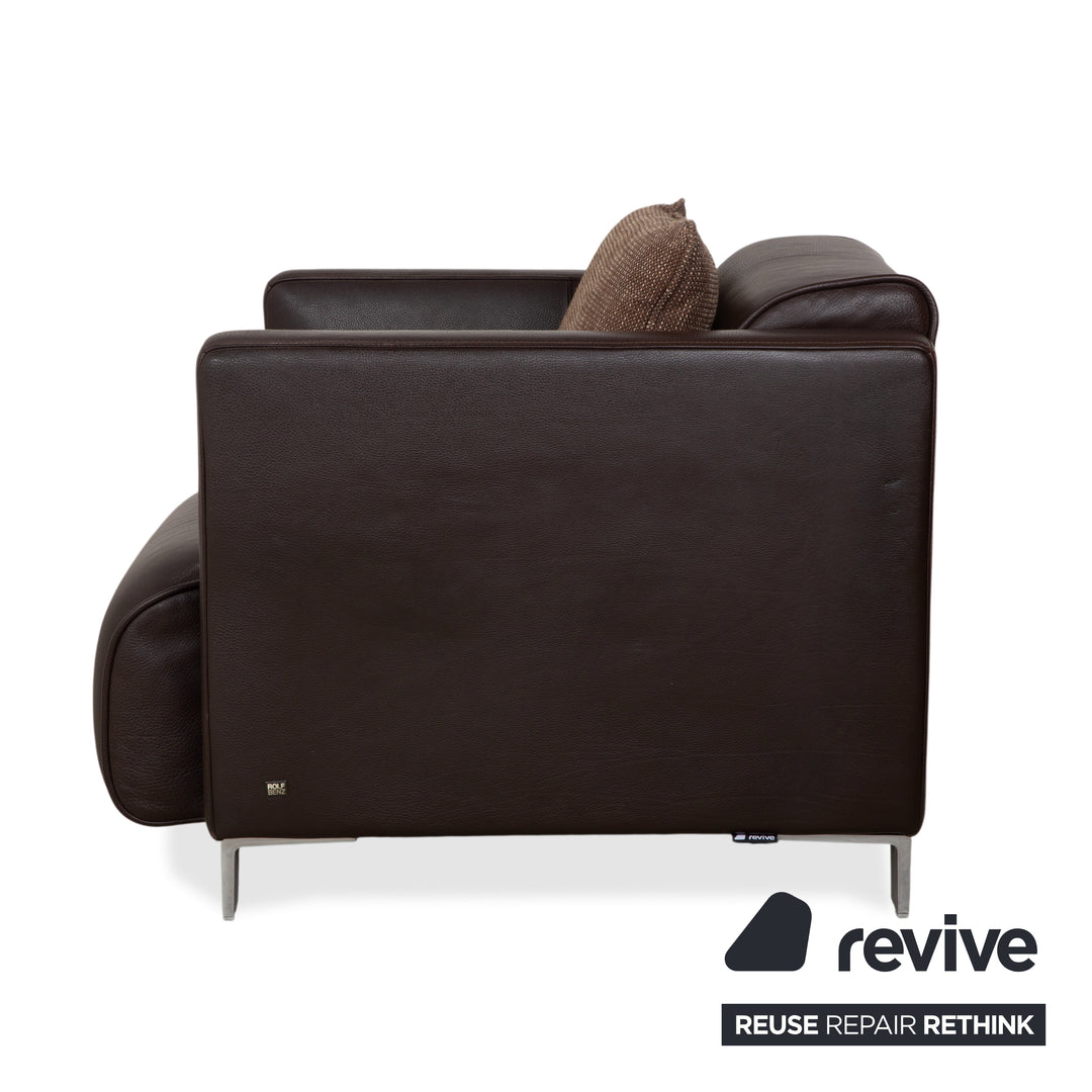 Rolf Benz 6300 Leder 2x Sessel Braun Espresso