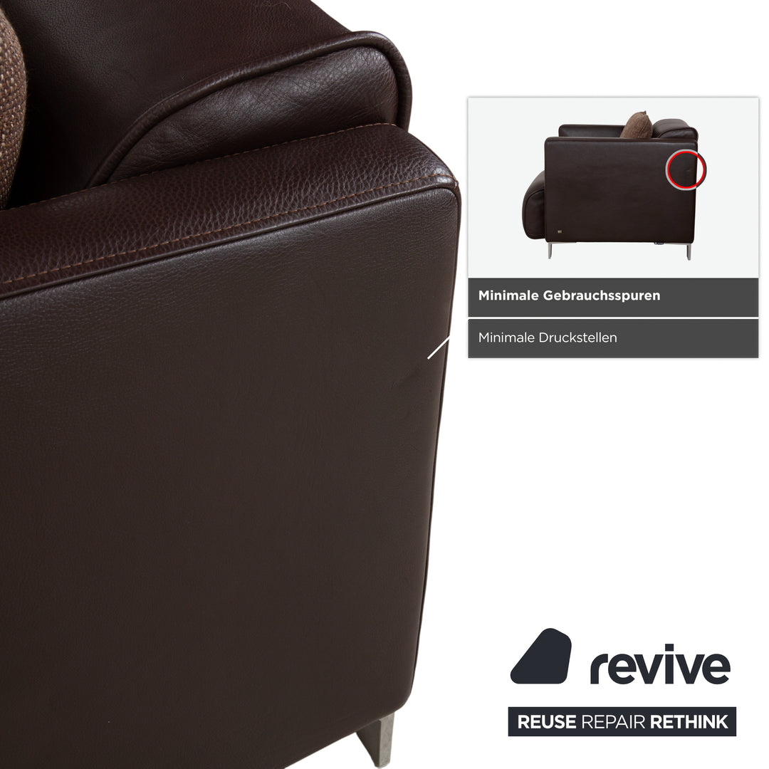 Fauteuil Rolf Benz 6300 en cuir marron expresso (2 places)