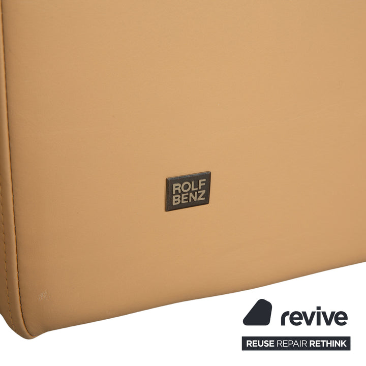 Canapé trois places en cuir Rolf Benz 6300, coloris marron, beige, sable et camel.