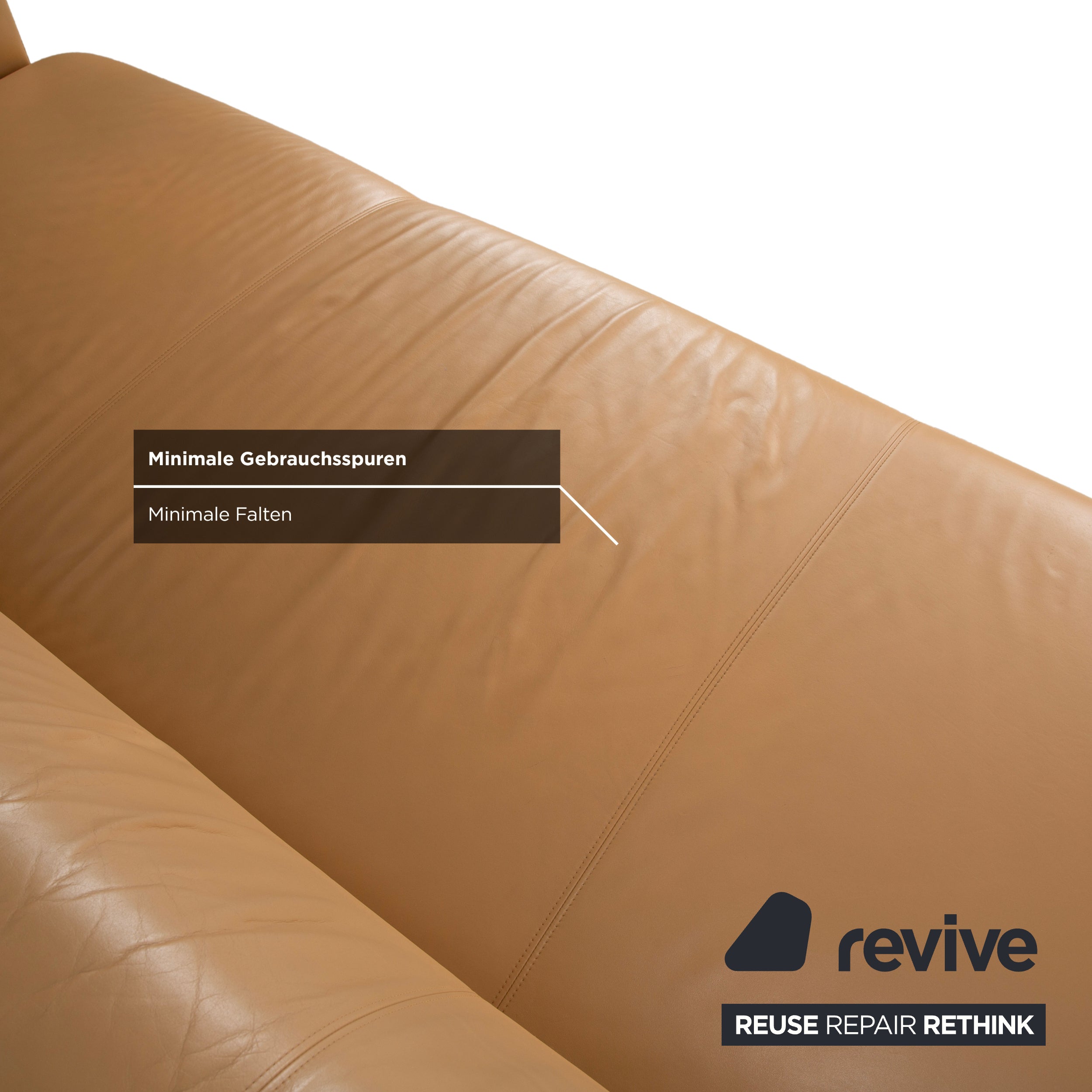 Rolf Benz 6300 Leder Dreisitzer Braun Beige Sand Camel Sofa Couch