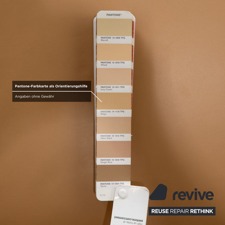 Canapé trois places en cuir Rolf Benz 6300, coloris marron, beige, sable et camel.