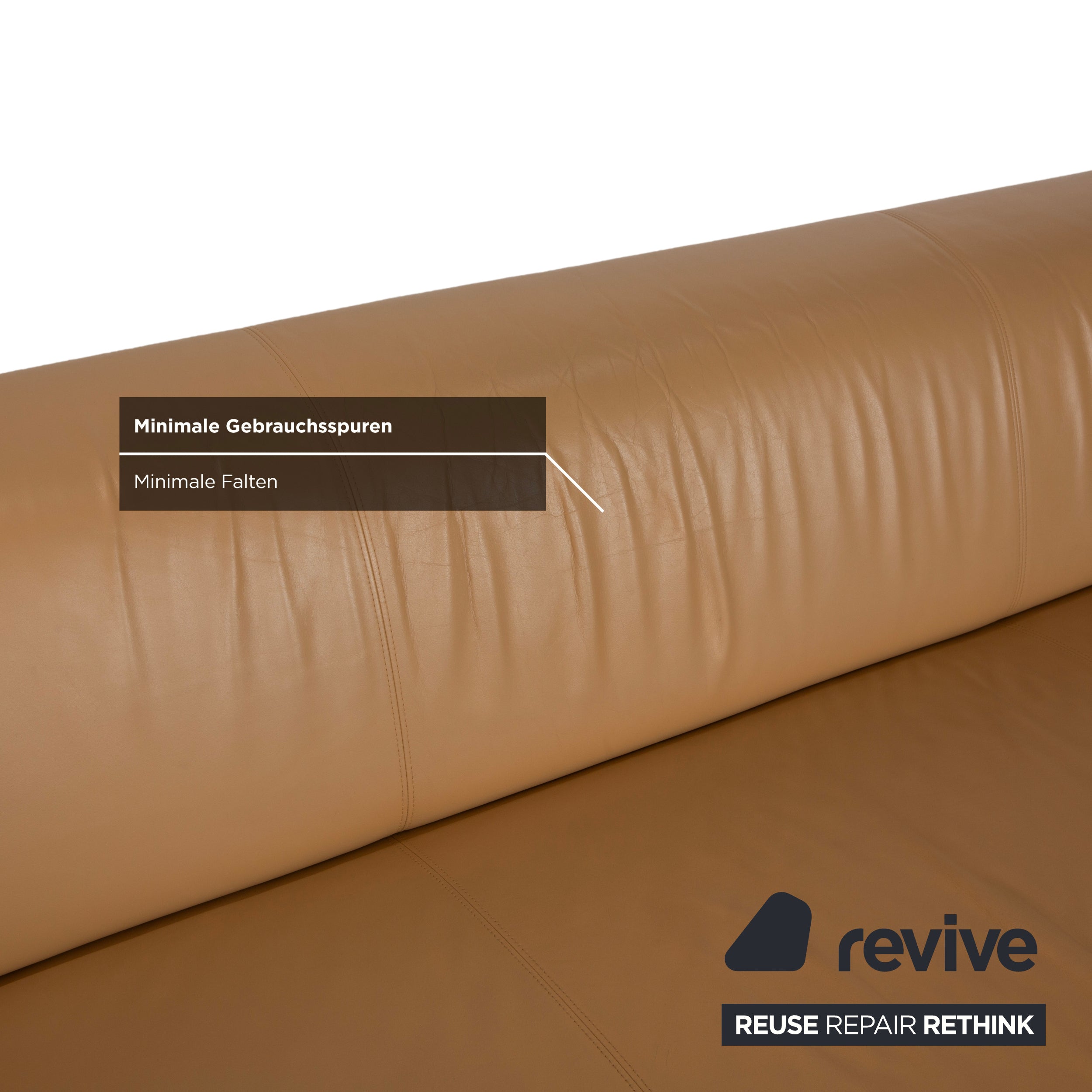 Rolf Benz 6300 Leder Dreisitzer Braun Beige Sand Camel Sofa Couch