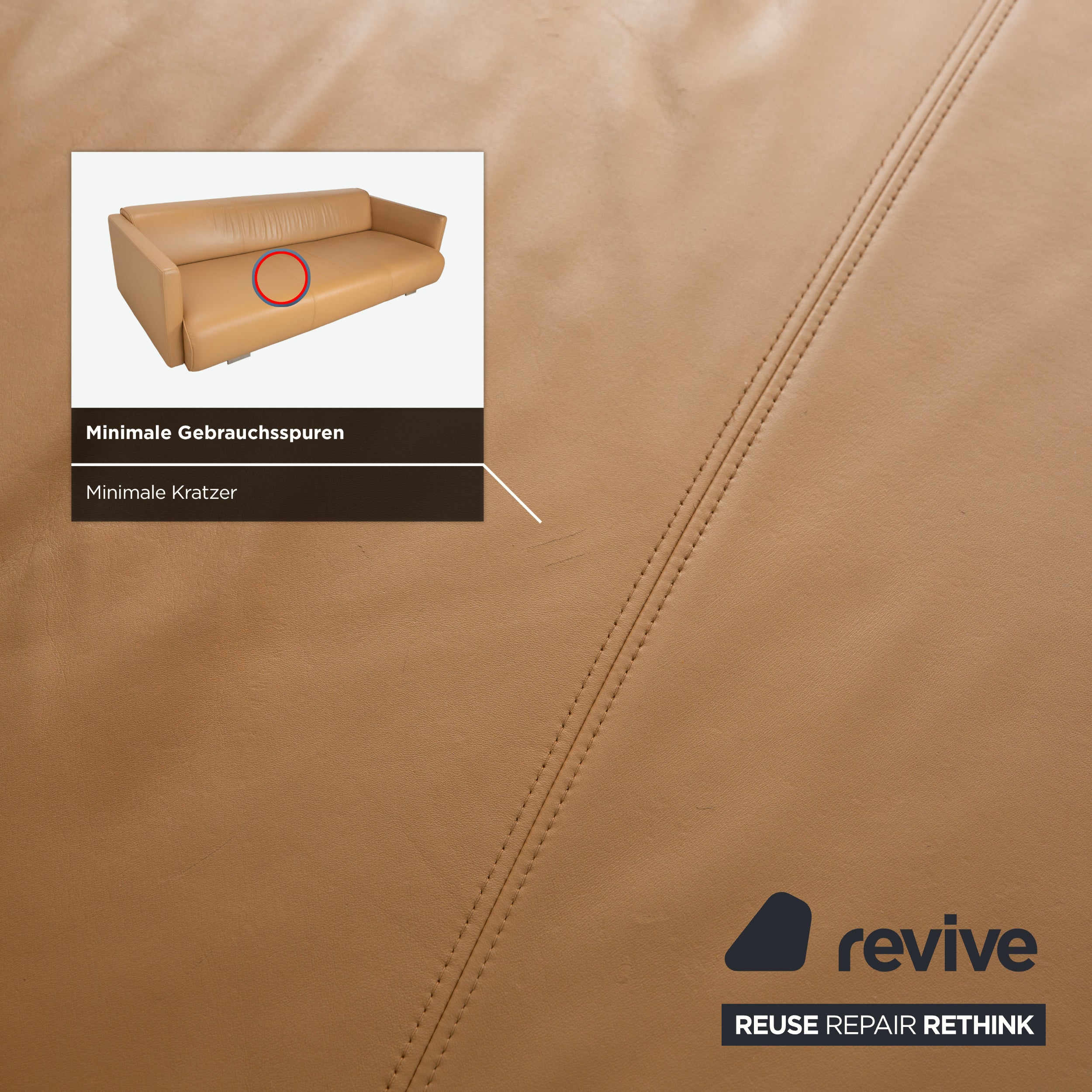 Rolf Benz 6300 Leder Dreisitzer Braun Beige Sand Camel Sofa Couch