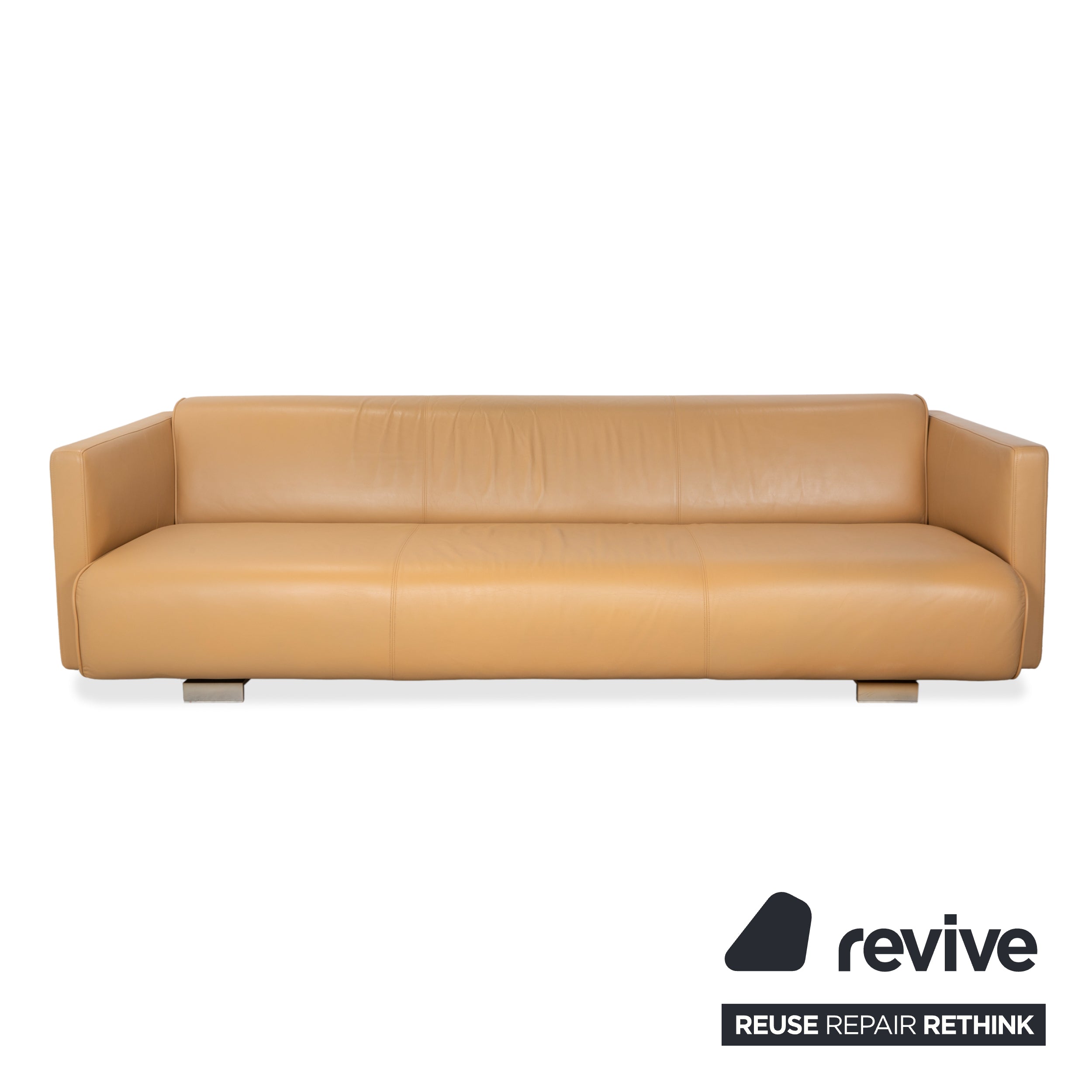 Rolf Benz 6300 Leder Dreisitzer Hocker Braun Beige Sand Camel Sofa Couch