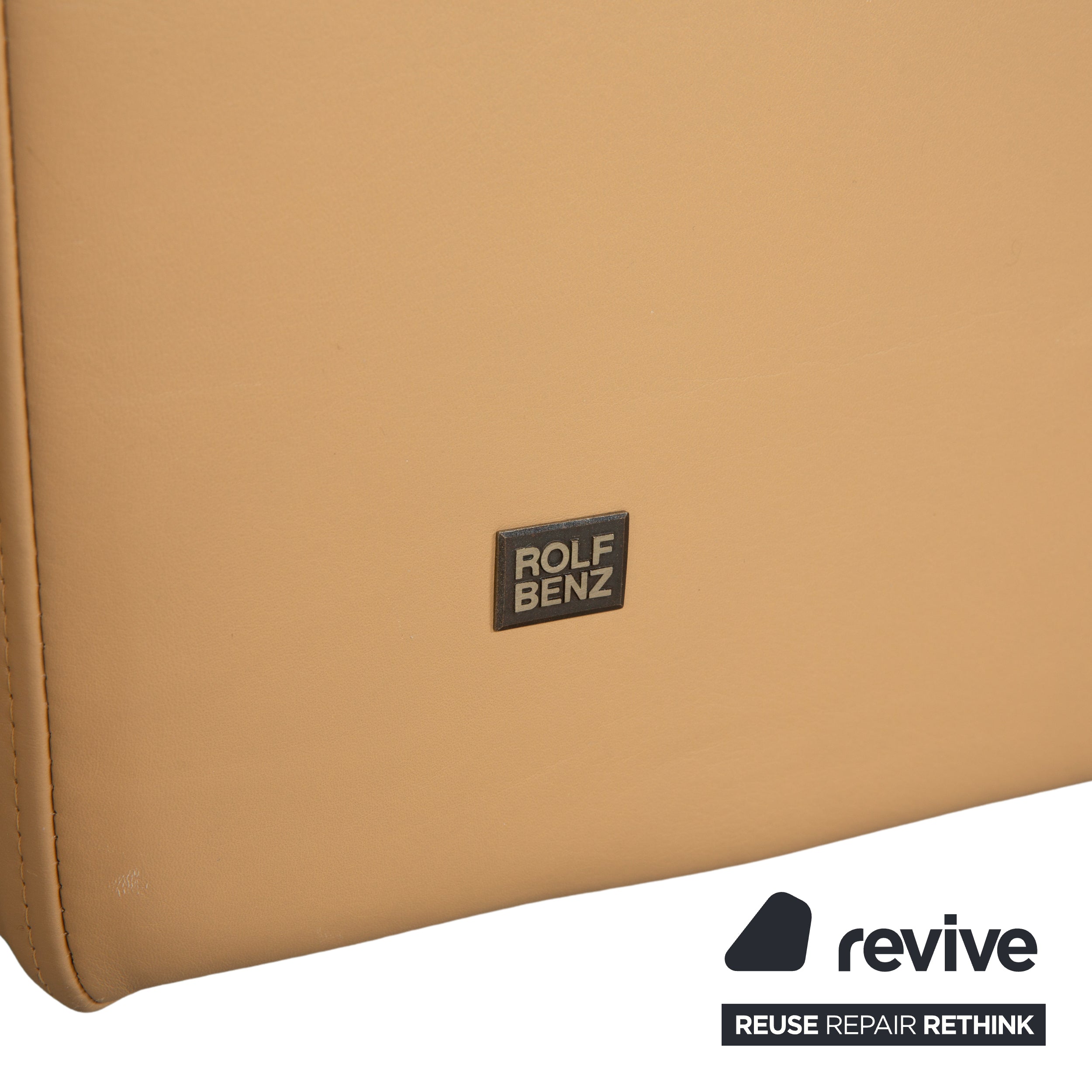 Rolf Benz 6300 Leder Dreisitzer Hocker Braun Beige Sand Camel Sofa Couch