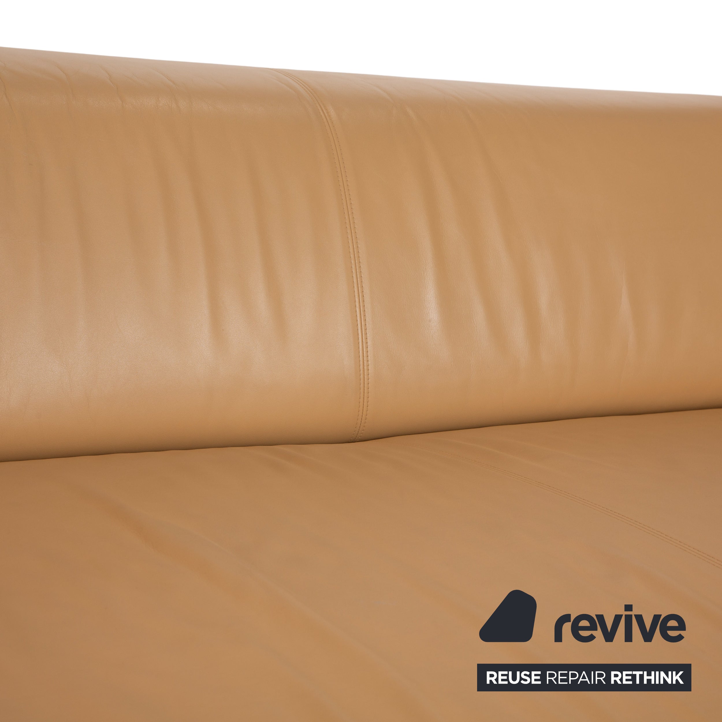 Rolf Benz 6300 Leder Dreisitzer Hocker Braun Beige Sand Camel Sofa Couch