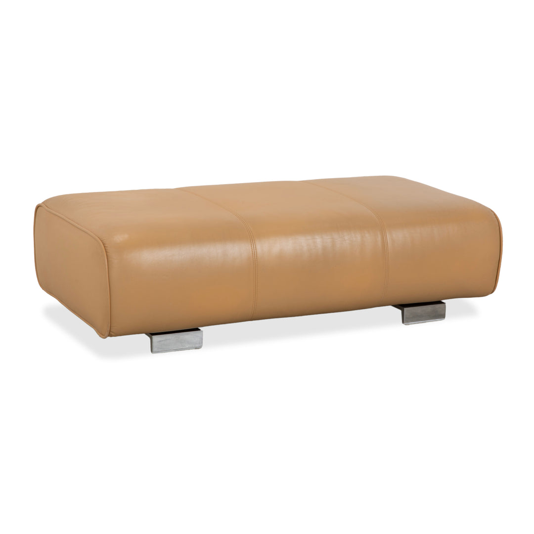 Tabouret en cuir Rolf Benz 6300, marron, beige, sable, camel