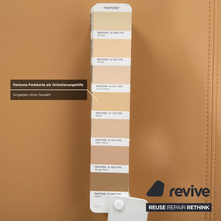 Tabouret en cuir Rolf Benz 6300, marron, beige, sable, camel