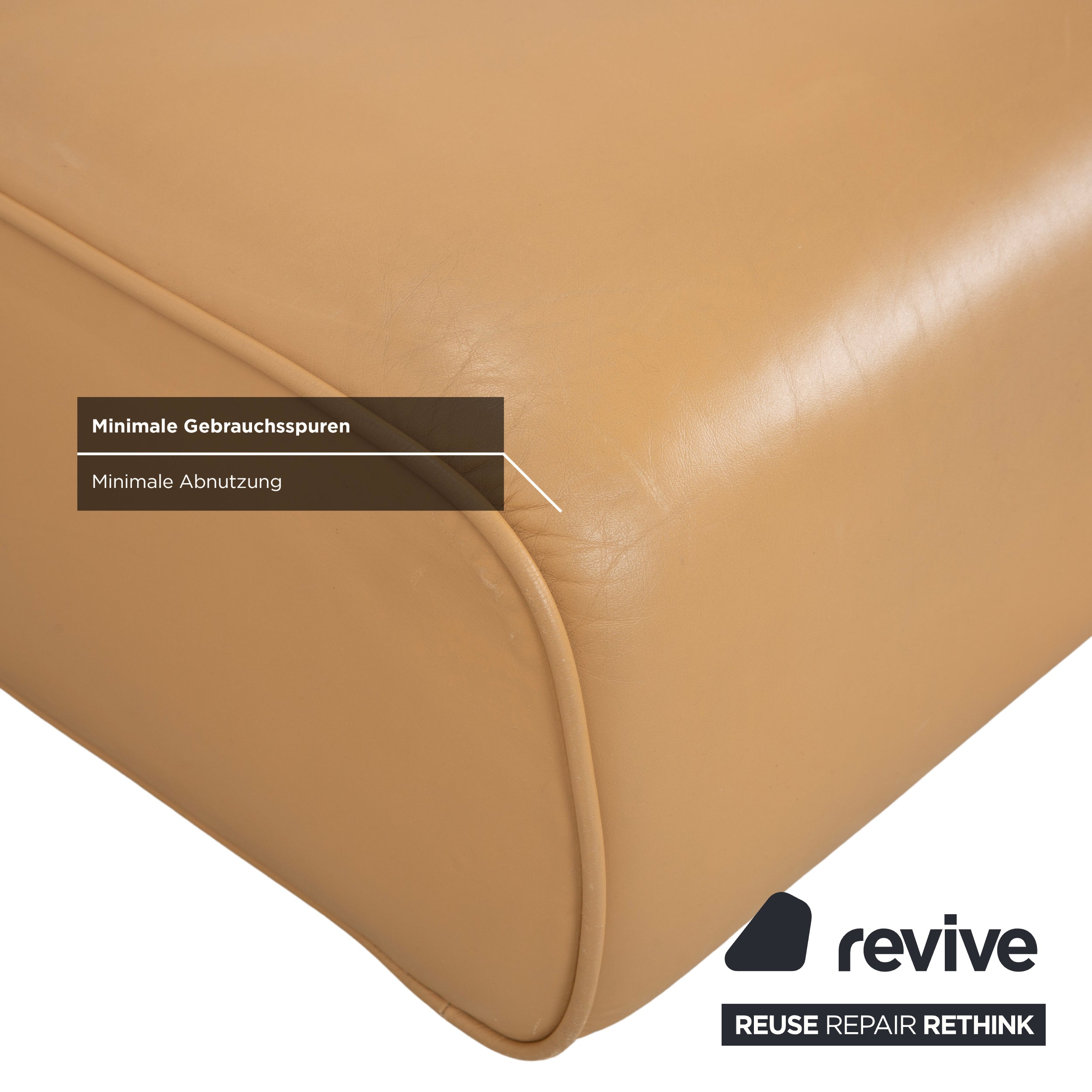 Rolf Benz 6300 Leder Hocker Braun Beige Sand Camel