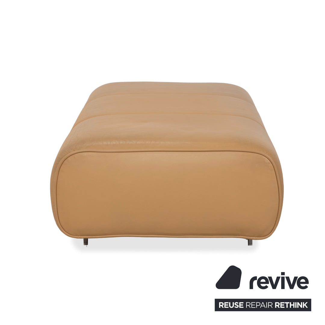Tabouret en cuir Rolf Benz 6300, marron, beige, sable, camel