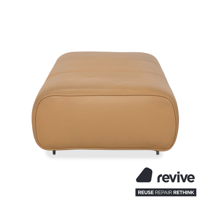 Tabouret en cuir Rolf Benz 6300, marron, beige, sable, camel