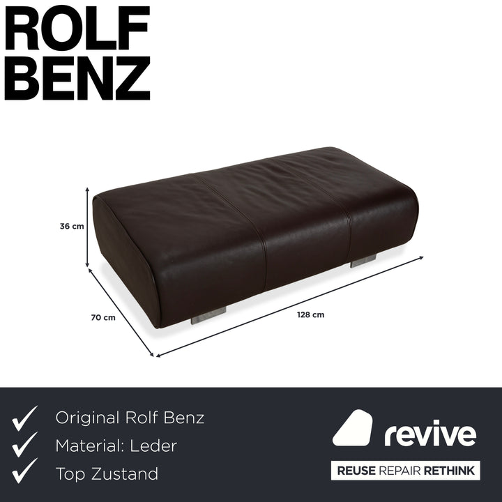 Rolf Benz 6300 Leder Hocker Braun