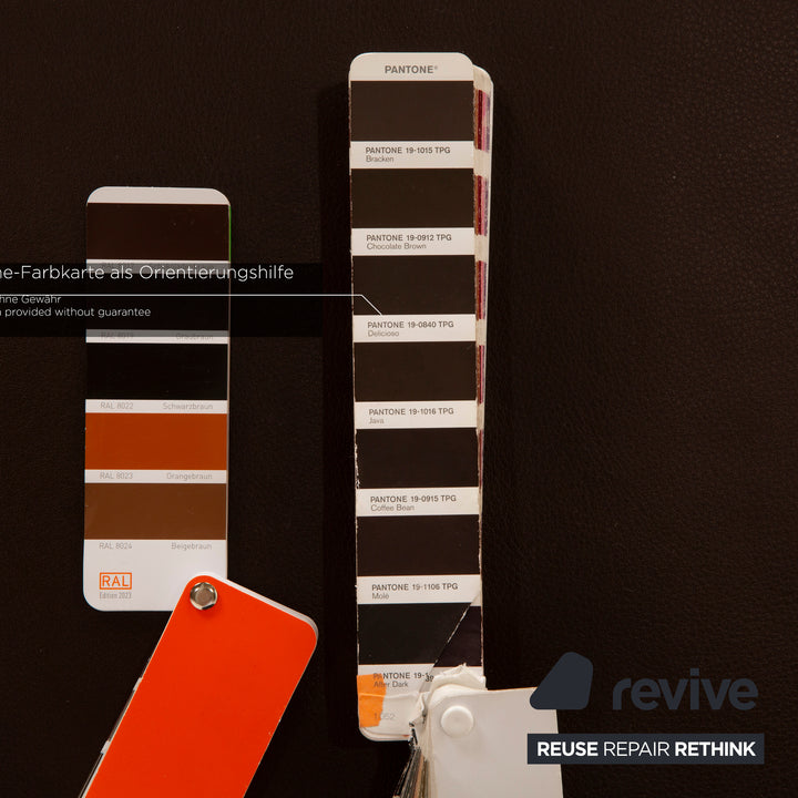 Rolf Benz 6300 Leather Stool Dark Brown Brown