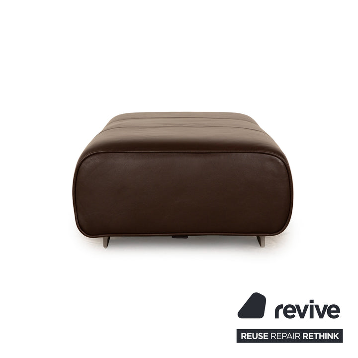 Rolf Benz 6300 Leather Stool Dark Brown Brown