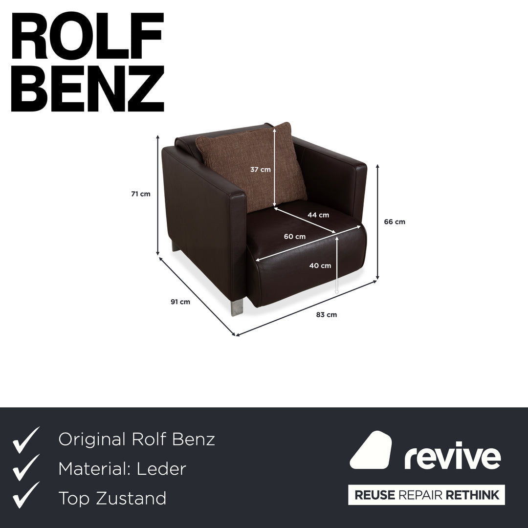 Rolf Benz 6300 Leder Sessel Braun Espresso