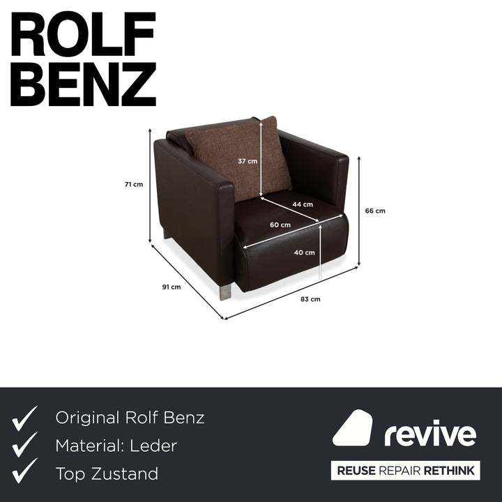 Rolf Benz 6300 Leder Sessel Braun Espresso