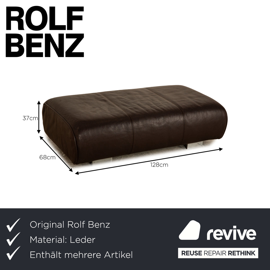 Rolf Benz 6300 Leather Sofa Set Brown Four Seater Stool