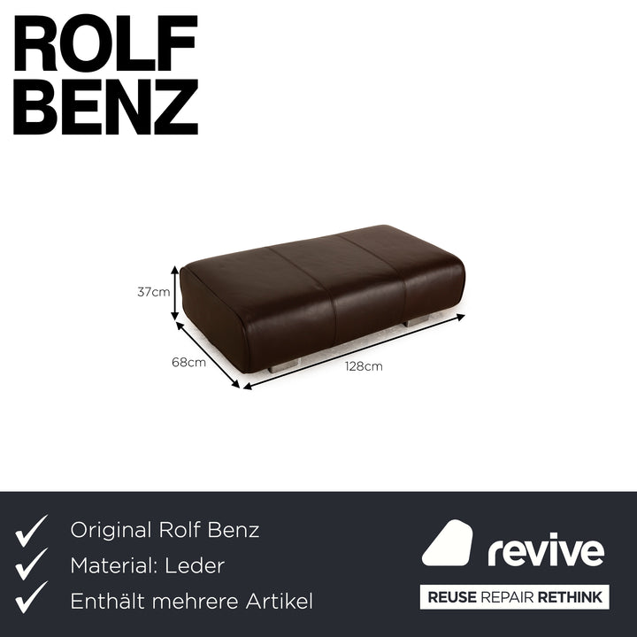 Rolf Benz 6300 Leder Sofa Garnitur Dunkelbraun Braun Viersitzer Hocker Couch