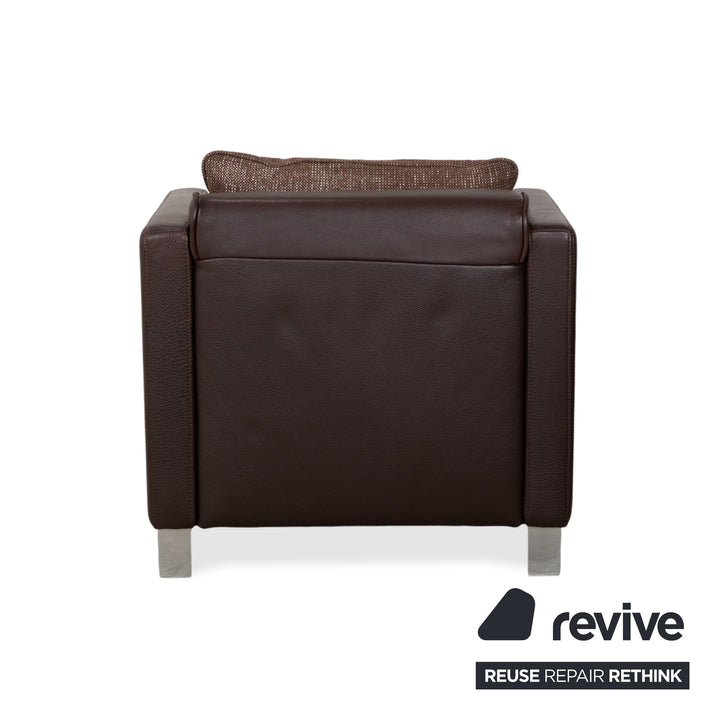 Rolf Benz 6300 Leder Viersitzer 2x Sessel Hocker Braun Espresso Sofa Couch