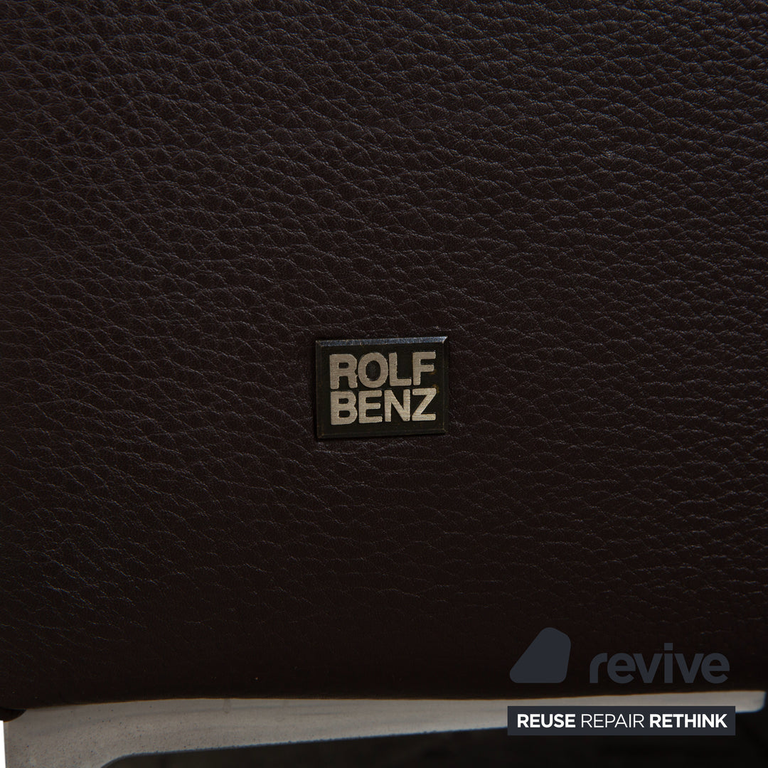 Rolf Benz 6300 Leder Viersitzer 2x Sessel Hocker Braun Espresso Sofa Couch