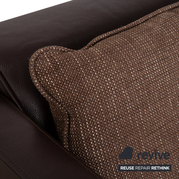 Rolf Benz 6300 Leder Viersitzer 2x Sessel Hocker Braun Espresso Sofa Couch