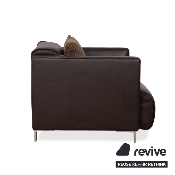 Rolf Benz 6300 Leder Viersitzer 2x Sessel Hocker Braun Espresso Sofa Couch