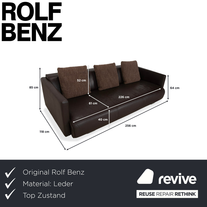 Rolf Benz 6300 Leder Viersitzer Braun Espresso Sofa Couch