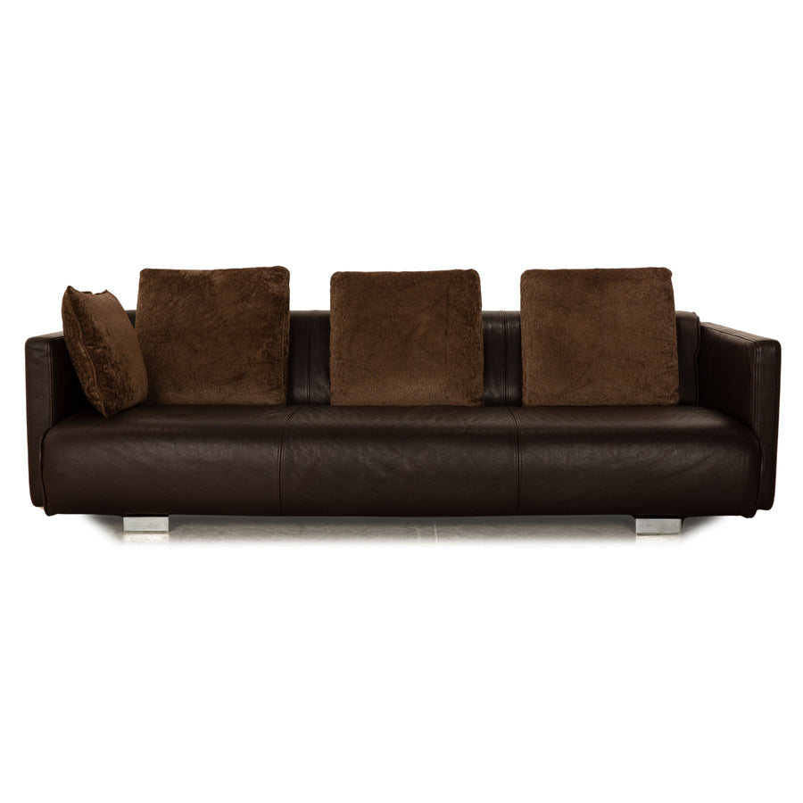 Rolf Benz 6300 Leather Four Seater Brown Sofa Couch