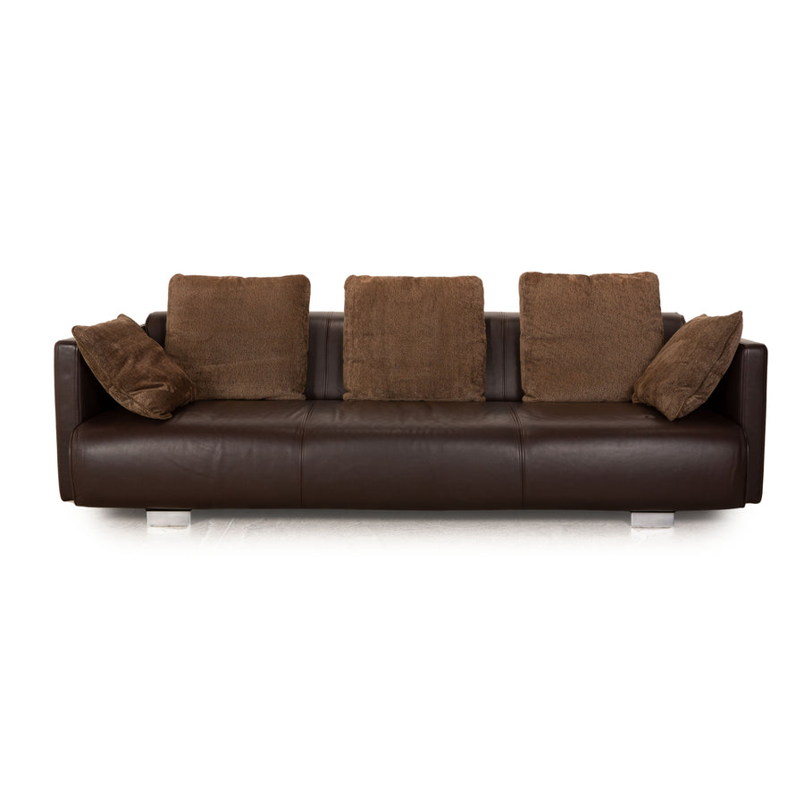 Rolf Benz 6300 Leather Four Seater Brown Sofa Couch
