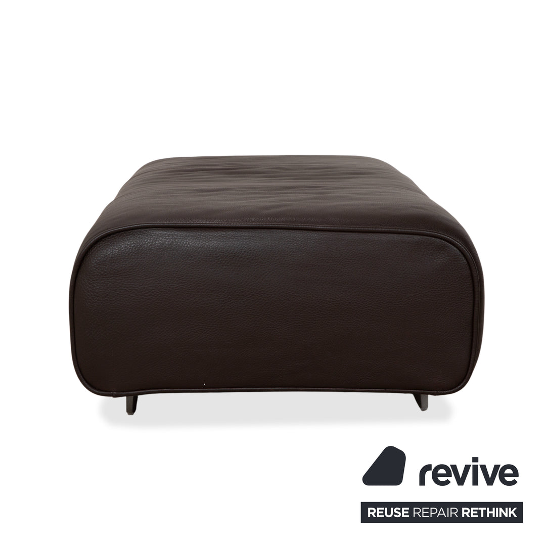Canapé ottoman quatre places en cuir Rolf Benz 6300, marron expresso