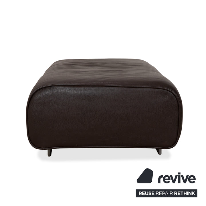 Canapé ottoman quatre places en cuir Rolf Benz 6300, marron expresso