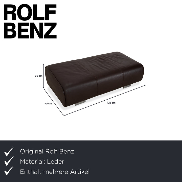 Canapé ottoman quatre places en cuir Rolf Benz 6300, marron expresso
