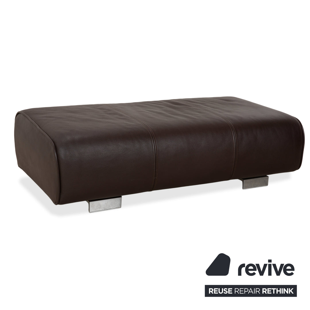 Canapé ottoman quatre places en cuir Rolf Benz 6300, marron expresso