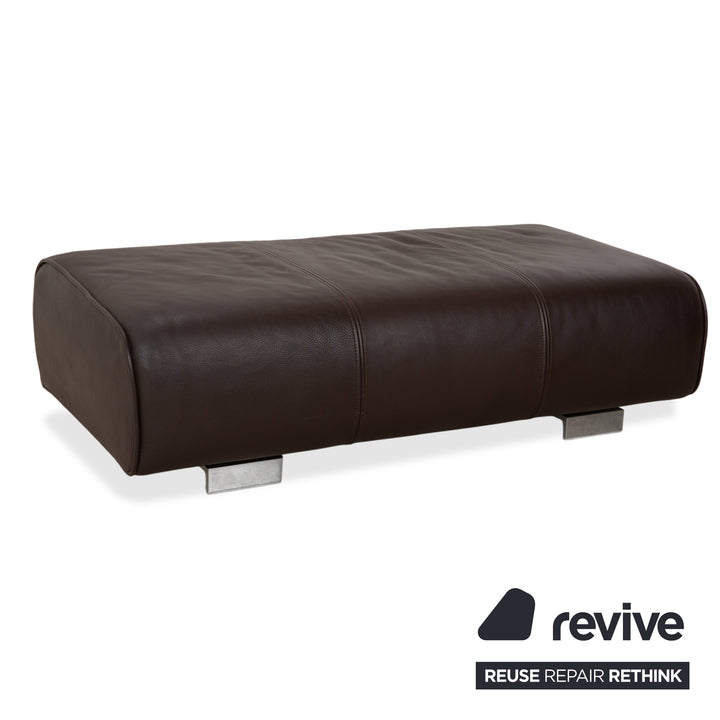 Canapé ottoman quatre places en cuir Rolf Benz 6300, marron expresso