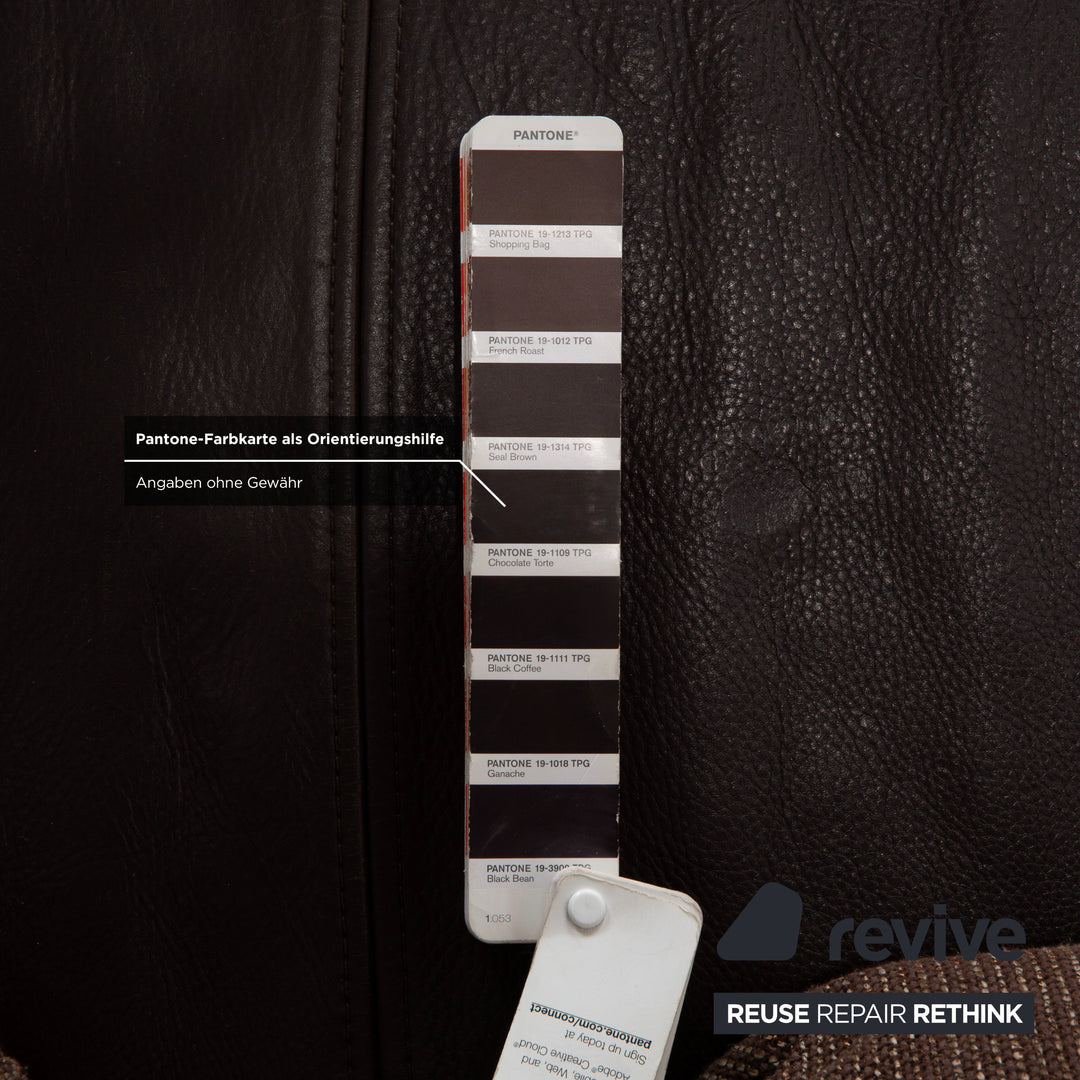 Rolf Benz 6300 Leder Viersitzer Hocker Braun Espresso Sofa Couch