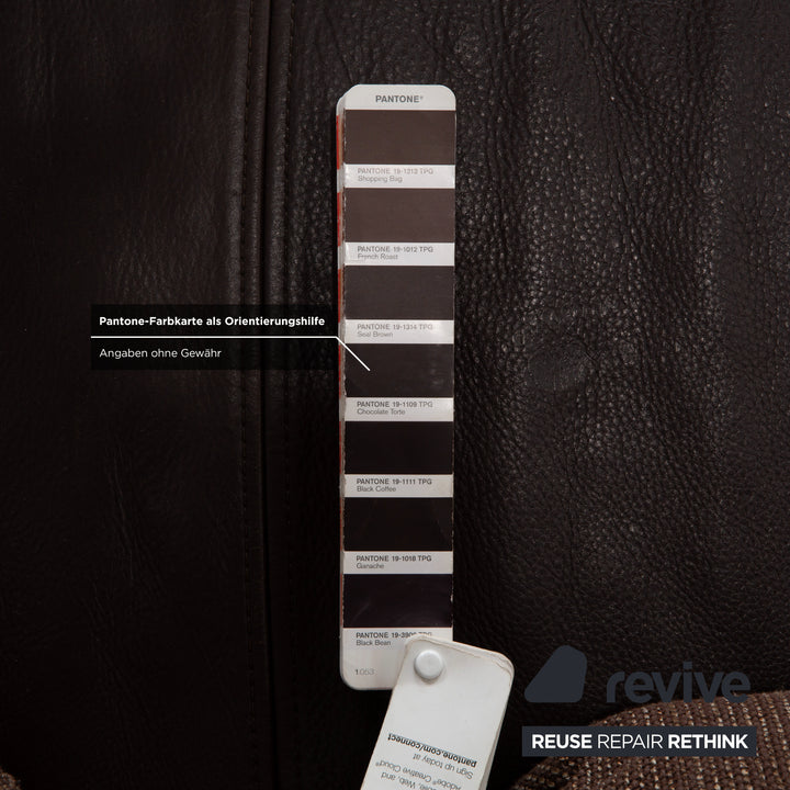 Rolf Benz 6300 Leder Viersitzer Hocker Braun Espresso Sofa Couch