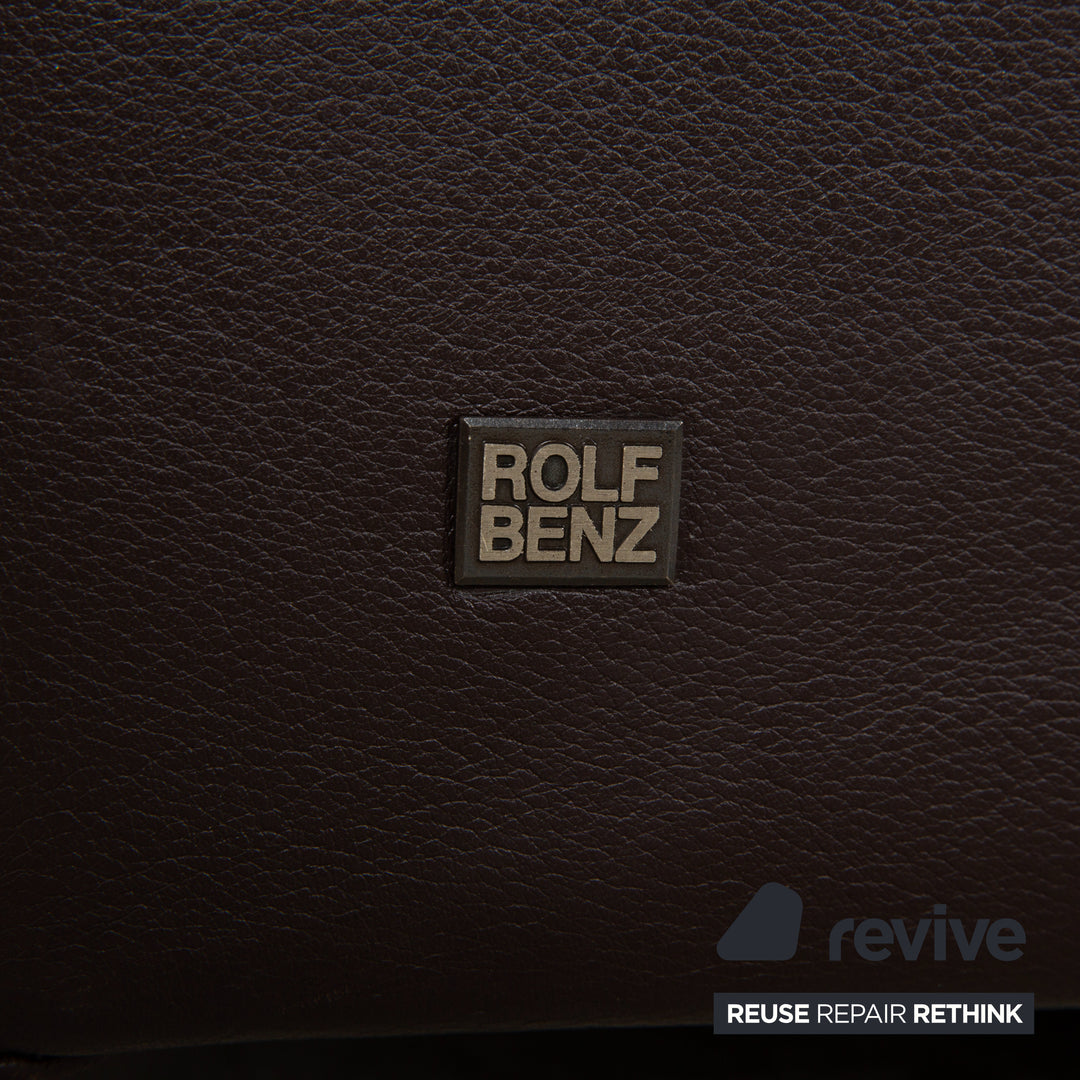Canapé ottoman quatre places en cuir Rolf Benz 6300, marron expresso