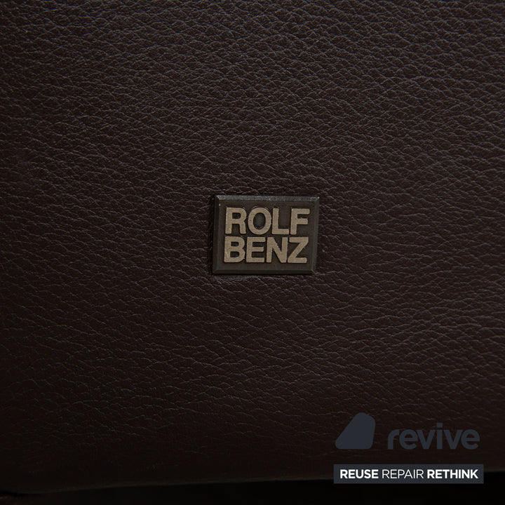 Canapé ottoman quatre places en cuir Rolf Benz 6300, marron expresso