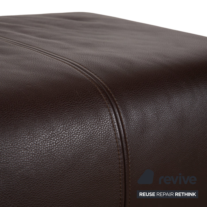 Canapé ottoman quatre places en cuir Rolf Benz 6300, marron expresso