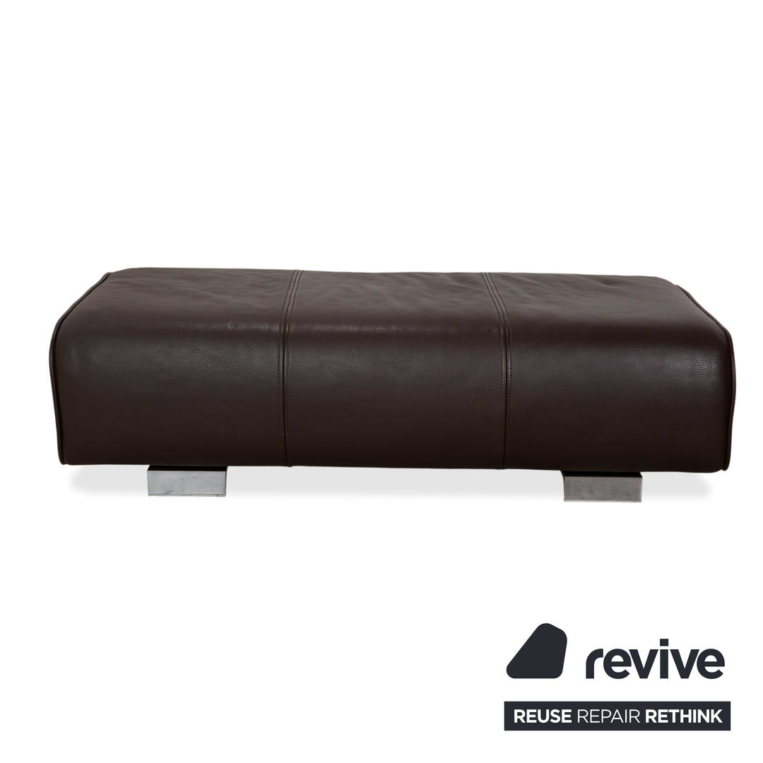 Canapé ottoman quatre places en cuir Rolf Benz 6300, marron expresso
