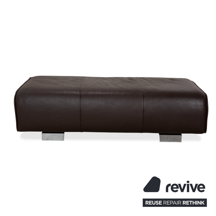 Canapé ottoman quatre places en cuir Rolf Benz 6300, marron expresso