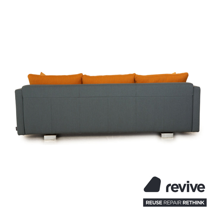 Rolf Benz 6300 Stoff Dreisitzer Grau Blau Gelb Neubezug Sofa Couch