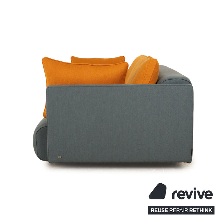 Rolf Benz 6300 Stoff Dreisitzer Grau Blau Gelb Neubezug Sofa Couch