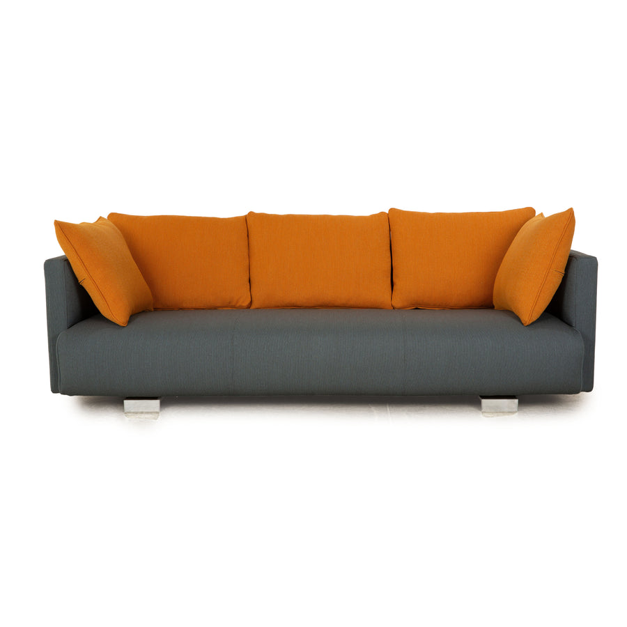 Rolf Benz 6300 Stoff Dreisitzer Grau Blau Gelb Neubezug Sofa Couch