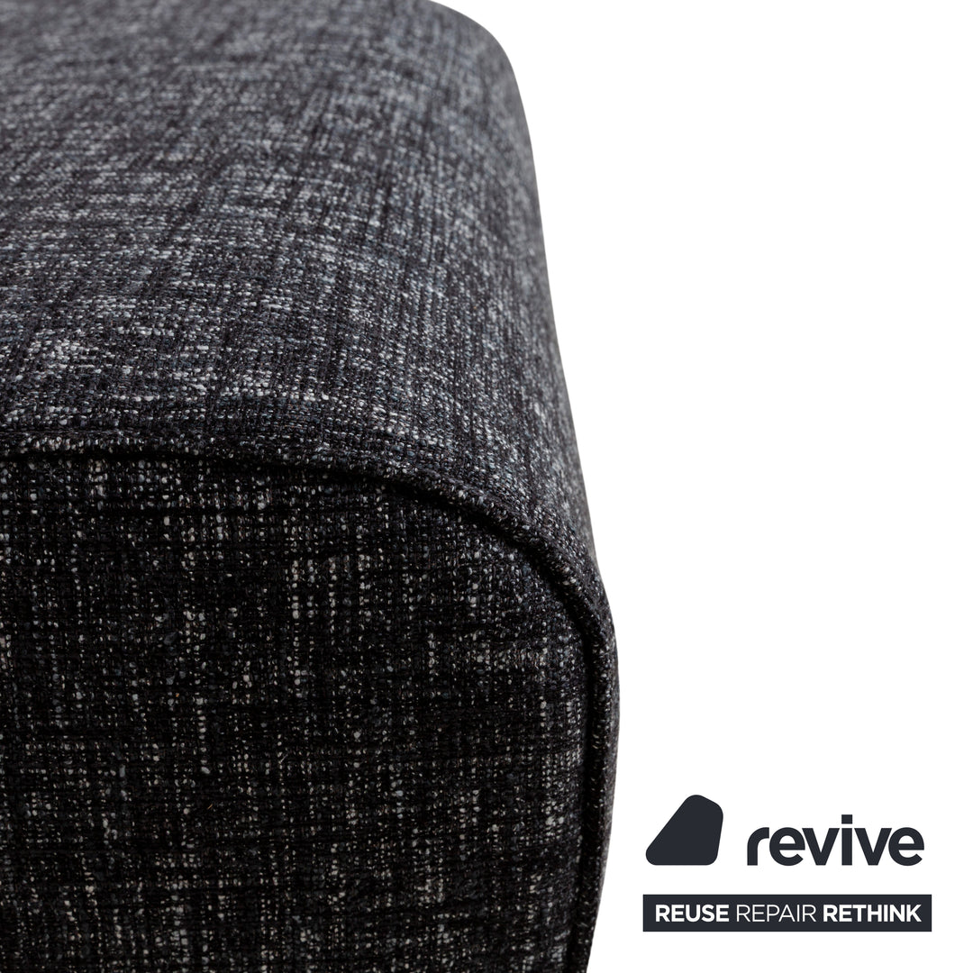Rolf Benz 6300 Stoff Ecksofa Grau Schwarz Weiß Sofa Couch Recamiere Links Neubezug