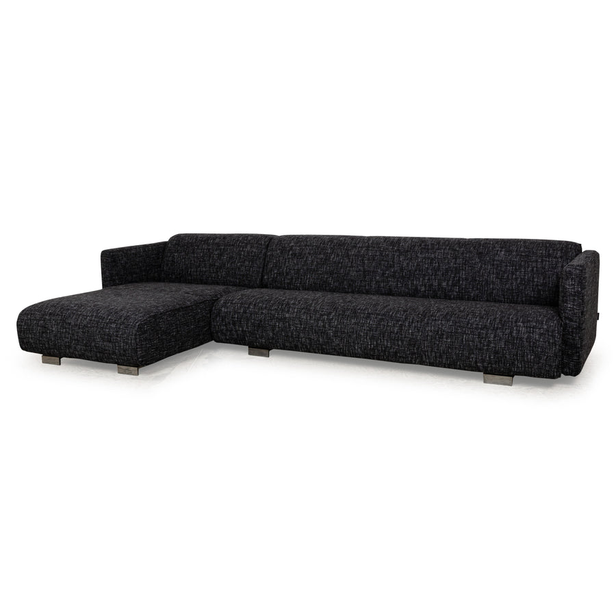 Rolf Benz 6300 Stoff Ecksofa Grau Schwarz Weiß Sofa Couch Recamiere Links Neubezug