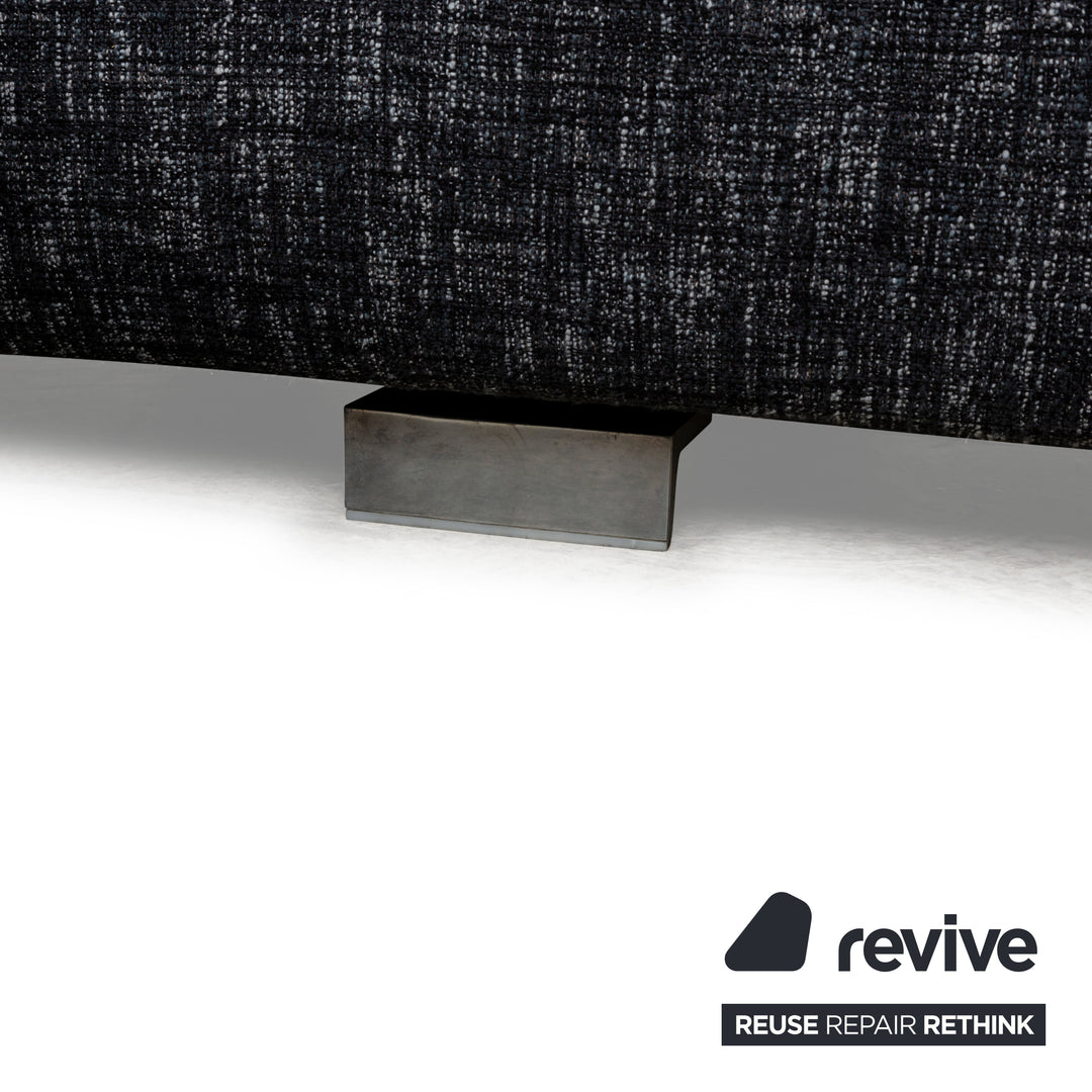 Rolf Benz 6300 Stoff Ecksofa Grau Schwarz Weiß Sofa Couch Recamiere Links Neubezug