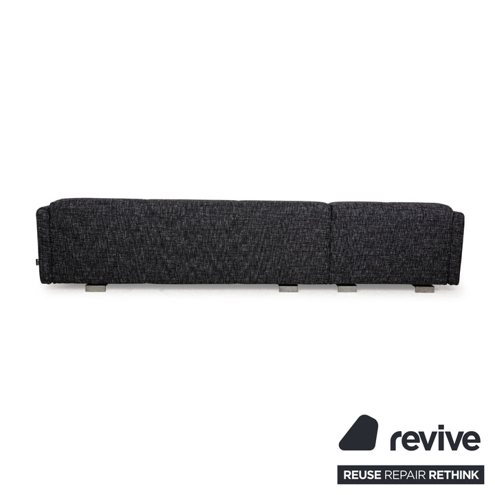 Rolf Benz 6300 Stoff Ecksofa Grau Schwarz Weiß Sofa Couch Recamiere Links Neubezug