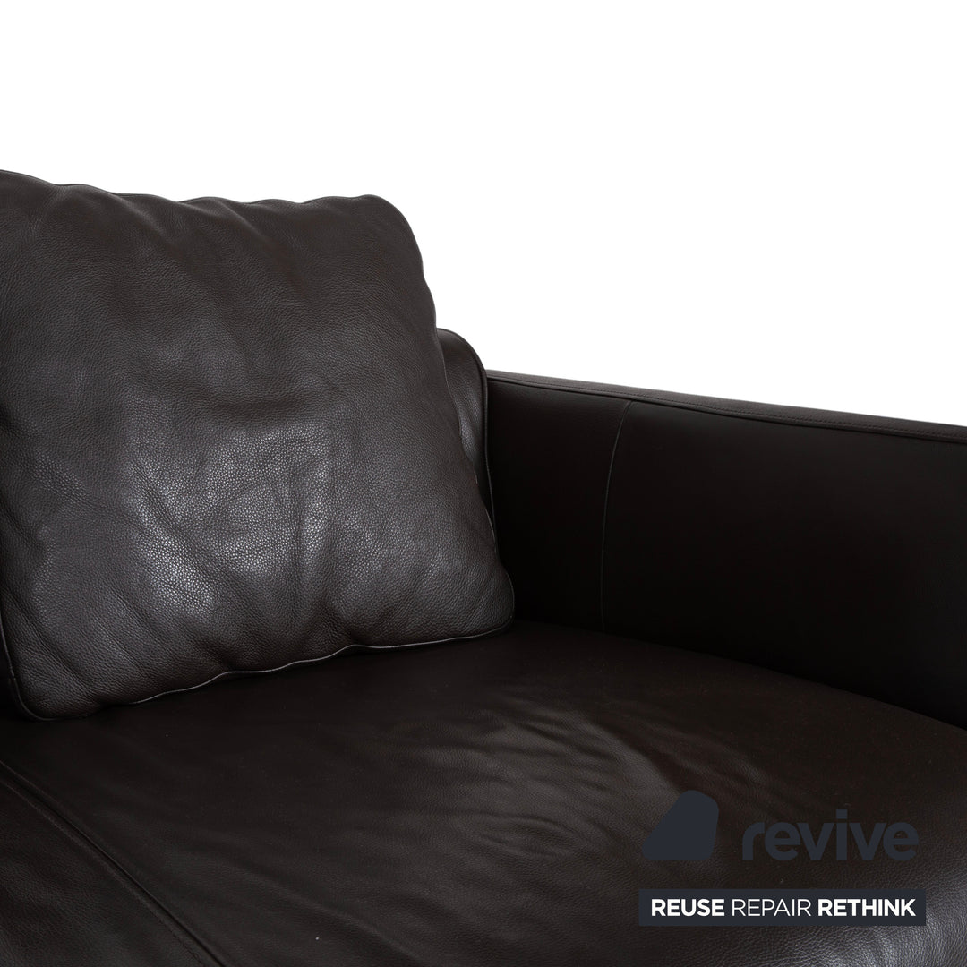 Rolf Benz 6300 Four-Seater Leather Brown Sofa Couch