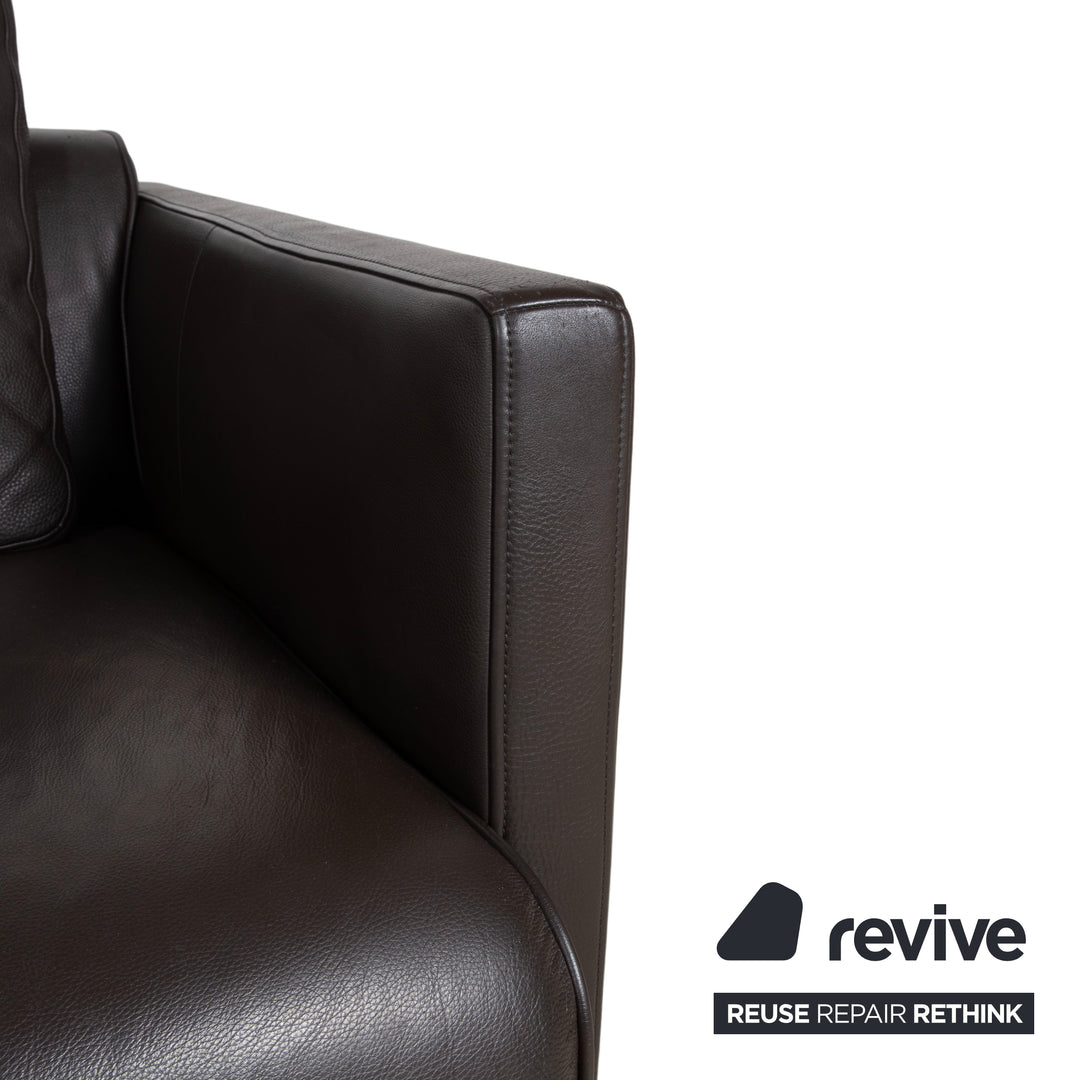 Rolf Benz 6300 Four-Seater Leather Brown Sofa Couch